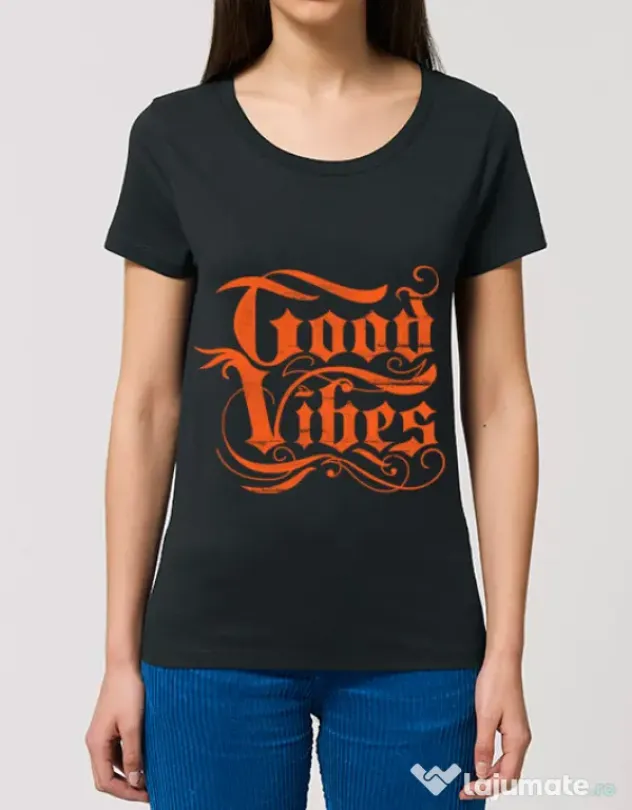 Tricou STANLEY STELLA dama Good vibes Negru