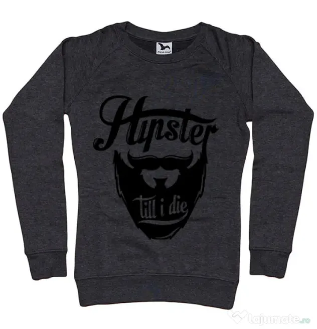 Bluza ADLER dama Till I die Negru melanj