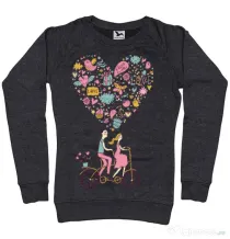 Bluza ADLER dama Love trip Negru melanj