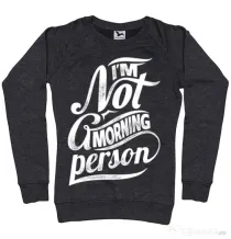 Bluza ADLER dama Not a morning person Negru melanj