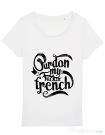Tricou STANLEY STELLA dama Pardon my fucking french Alb
