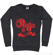 Bluza ADLER dama Rules are for fools Negru melanj