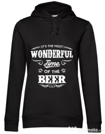Hoodie dama cu gluga Wonderful time of the beer Negru