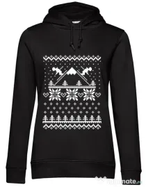 Hoodie dama cu gluga Ski time Negru
