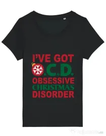 Tricou STANLEY STELLA dama Obsessive Christmas Disorder Negru