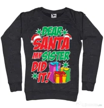 Bluza ADLER dama My sister did it Negru melanj