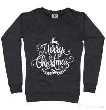 Bluza ADLER dama Merry Christmas Negru melanj