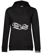 Hoodie dama cu gluga Folk yeah Negru