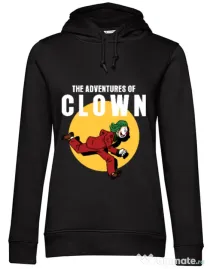 Hoodie dama cu gluga Clown adventures Negru