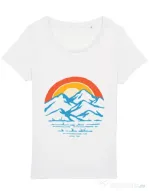 Tricou STANLEY STELLA dama Mountain and rainbow Alb