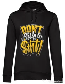 Hoodie dama cu gluga Don't give a shit Negru