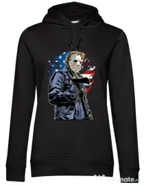 Hoodie dama cu gluga American killer Negru