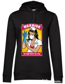 Hoodie dama cu gluga Fight what we fear Negru