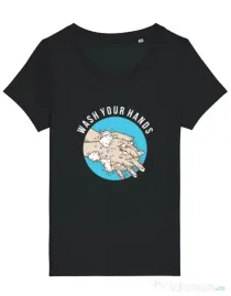Tricou STANLEY STELLA dama Wash your hands 2 Negru