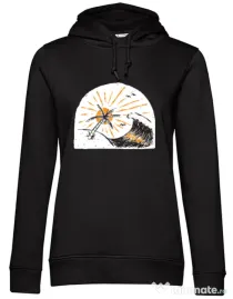 Hoodie dama cu gluga Beauty wave Negru