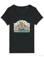 Tricou STANLEY STELLA dama Mountain and wave Negru