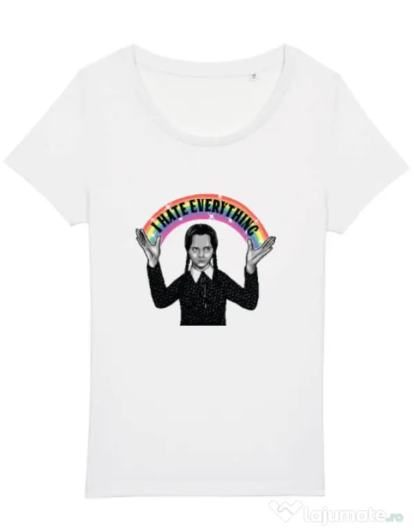 Tricou STANLEY STELLA dama I hate everything Alb