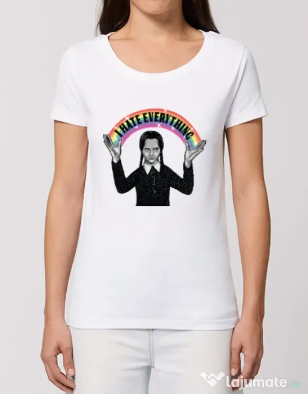 Tricou STANLEY STELLA dama I hate everything Alb