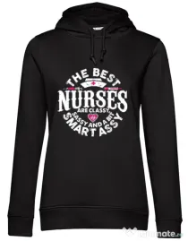 Hoodie dama cu gluga Best nurses Negru