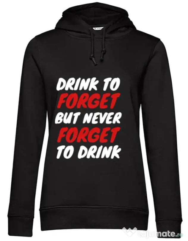 Hoodie Burlacite B&C Drink to forget Negru