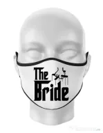 Masca personalizata reutilizabila The bride Alb