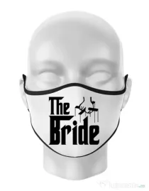 Masca personalizata reutilizabila The bride Alb