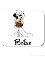 Mousepad personalizat Bride Minnie Alb