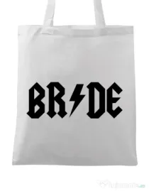 Sacosa personalizata Mireasa Bride ACDC Alb