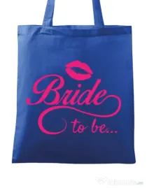 Sacosa personalizata Mireasa Bride to be Albastru regal