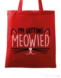 Sacosa personalizata Mireasa Im getting meowied Rosu