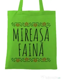 Sacosa personalizata Mireasa Mireasa faina Verde