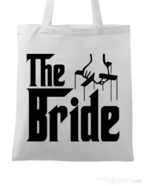 Sacosa personalizata Mireasa The bride Alb