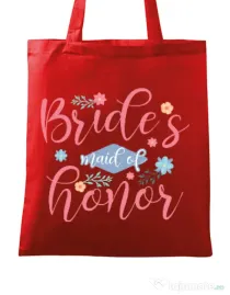 Sacosa personalizata Petrecerea burlacitelor Brides maid of honor Rosu