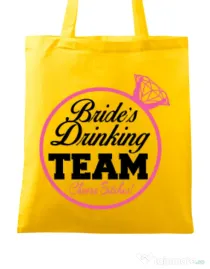 Sacosa personalizata Petrecerea burlacitelor drinking team Galben