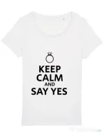 Tricou Mireasa  STANLEY STELLA Say yes Alb
