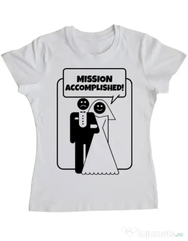 Tricou Mireasa ADLER Mission Accomplished Alb