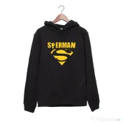 Hanorac personalizat negru unisex Sperman 