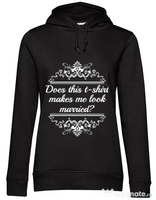 Hoodie Mireasa B&C Marriage Negru