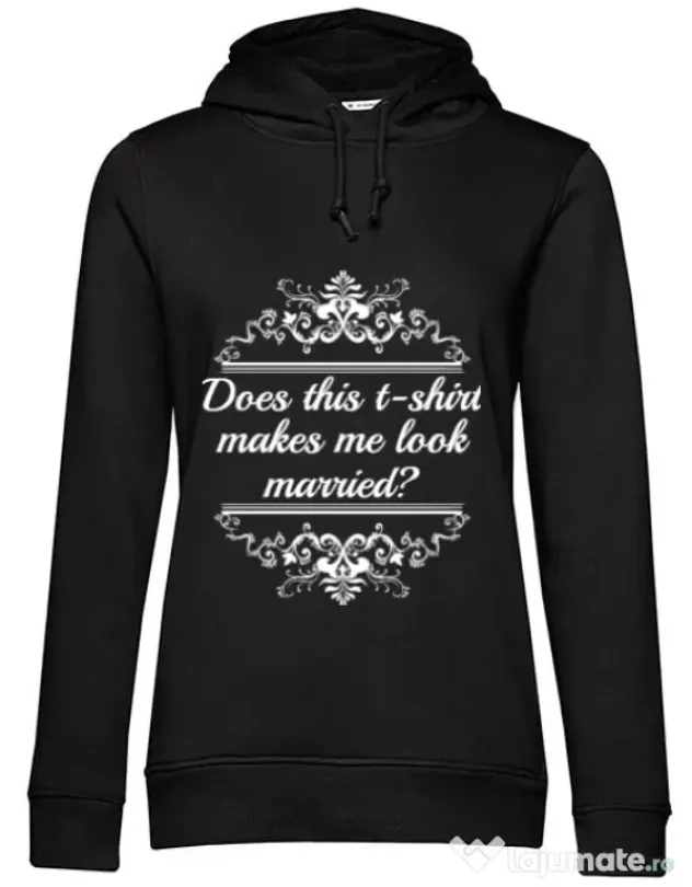 Hoodie Mireasa B&C Marriage Negru