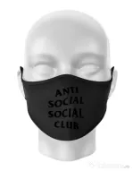 Masca personalizata reutilizabila Anti social Club Negru