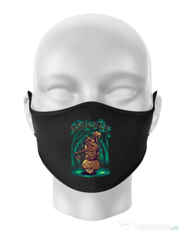 Masca personalizata reutilizabila Armed and ready Negru