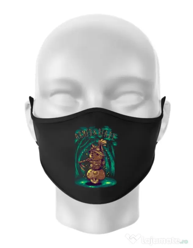 Masca personalizata reutilizabila Armed and ready Negru