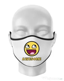 Masca personalizata reutilizabila Awesome Alb