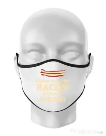 Masca personalizata reutilizabila Bacon lover Alb