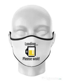 Masca personalizata reutilizabila Beer loading Alb