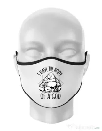 Masca personalizata reutilizabila Body of a god Alb