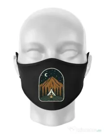 Masca personalizata reutilizabila Camp mountain night Negru