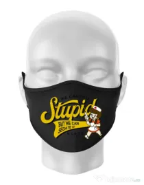Masca personalizata reutilizabila Can\'t fix stupid Negru