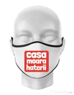 Masca personalizata reutilizabila Casa moara haterii Alb