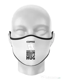 Masca personalizata reutilizabila Coffee Alb